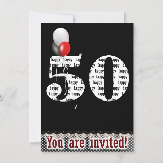 第50誕生日招待状 招待状 (正面)