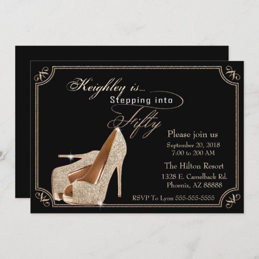 第50誕生日招待状 招待状 (正面/裏面)