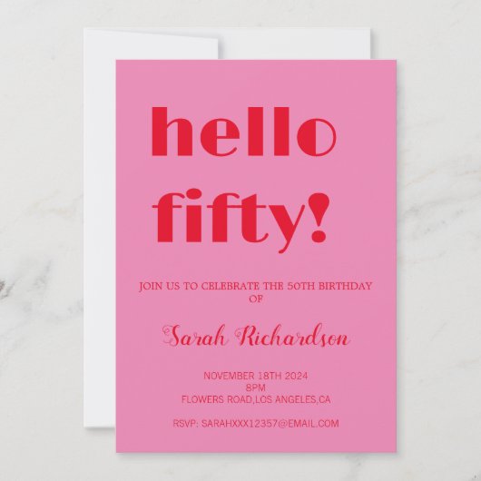 第50誕生日招待状 招待状 (正面)