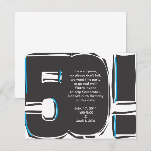 第50誕生日招待状 招待状 (正面/裏面)