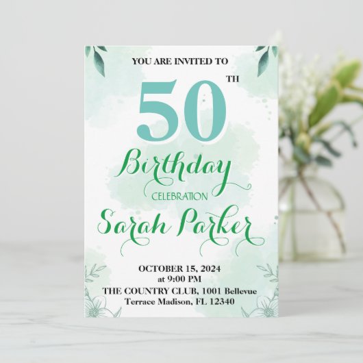 第50誕生日招待状 招待状 (スタンド正面)