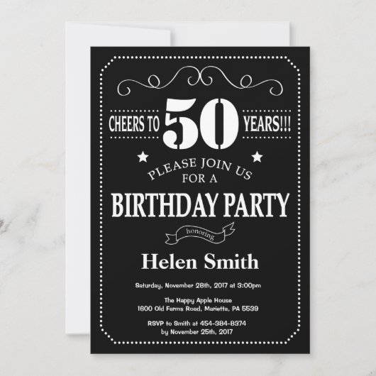 第50誕生日招待状 招待状 (正面)