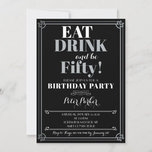 第50誕生日招待状 招待状 (正面)
