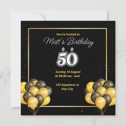 第50誕生日招待状 招待状 (正面)