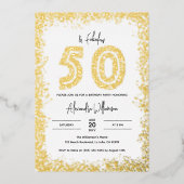 第50誕生日招待状 | 50と素晴ら実在しい 箔招待状 (正面)