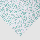 第50誕生日数パターンティール（緑がかった色）および白 薄葉紙 (詳細)