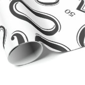 第50誕生日数パターン白黒(l) ラッピングペーパー (ロールコーナー)