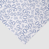 第50誕生日数パターン青および白 薄葉紙 (詳細)