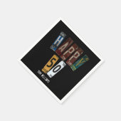 第50誕生日旧ライセンスプレート収集 スタンダードカクテルナプキン (角)