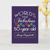 第50誕生日最も素晴らしカラフルい宝石紫 カード (黄色い花)