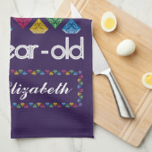 第50誕生日最も素晴らしカラフルい宝石紫 キッチンタオル (四つ折り)