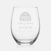 第50誕生日有限完成1974 ステムなしワイングラス (裏面)