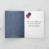 第50誕生日棒少女（赤気球） カード (内部)