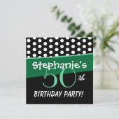 第50誕生日水玉模様モダンテンプレート 招待状 (スタンド正面)