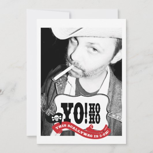 第50誕生日海賊パーティー写真招待状 招待状 (正面)