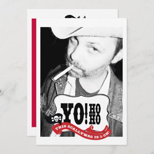 第50誕生日海賊パーティー写真招待状 招待状 (正面/裏面)