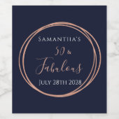 第50誕生日海軍バラ金ゴールド誕生会 ワインラベル (シングルラベル)