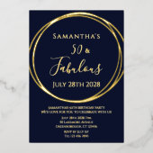第50誕生日海軍実在金ゴールド 箔招待状 (正面)