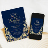 第50誕生日海軍金ゴールドバラ 招待状
