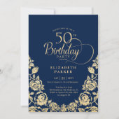 第50誕生日海軍金ゴールドバラ 招待状 (正面)