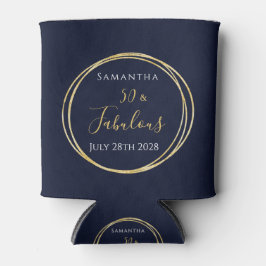 第50誕生日海軍金ゴールド党パーソナライズされたの支持 缶クーラー