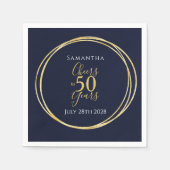 第50誕生日海軍金ゴールド応援から50年パーティー スタンダードカクテルナプキン (正面)