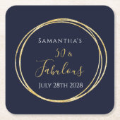 第50誕生日海軍金ゴールド誕生会 スクエアペーパーコースター (正面)