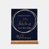 第50誕生日海軍金ゴールド誕生日パーティーへようこそ アクリルサイン (正面)