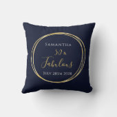 第50誕生日海軍金ゴールド パーソナライズされた クッション (裏面)