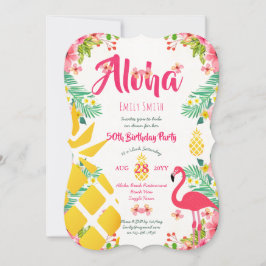 第50誕生日熱帯ハワイアン招待状パイナップル 招待状