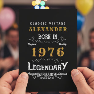 第50誕生日生まれ1971年(パーソナライズされた1971年)のヴィンテージブラック カード