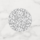 第50誕生日白黒クールな数パターン コンフェッティ (スモール正面)