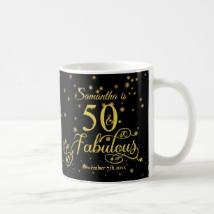 第50誕生日素晴らしい金ゴールドグリッタースター コーヒーマグカップ