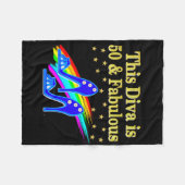 第50誕生日素晴らしいDIVAデザイン フリースブランケット (正面(横))