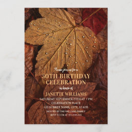 第50誕生日素朴秋紅葉国 招待状