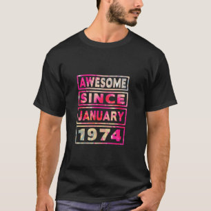 第50誕生日絞り染め素晴らしの1月以来の装飾 Tシャツ