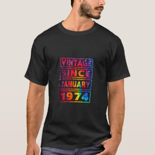 第50誕生日絞り染め装飾ヴィンテージ1月以降 Tシャツ