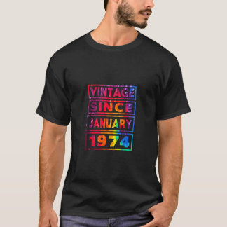 第50誕生日絞り染め装飾ヴィンテージ1月以降 Tシャツ