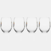 第50誕生日花飾り野花文字 ステムなしワイングラス (左)