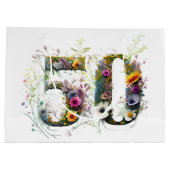 第50誕生日花飾り野花文字 ラージペーパーバッグ (裏面)