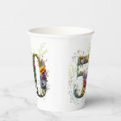 第50誕生日花飾り野花文字 紙コップ (右)