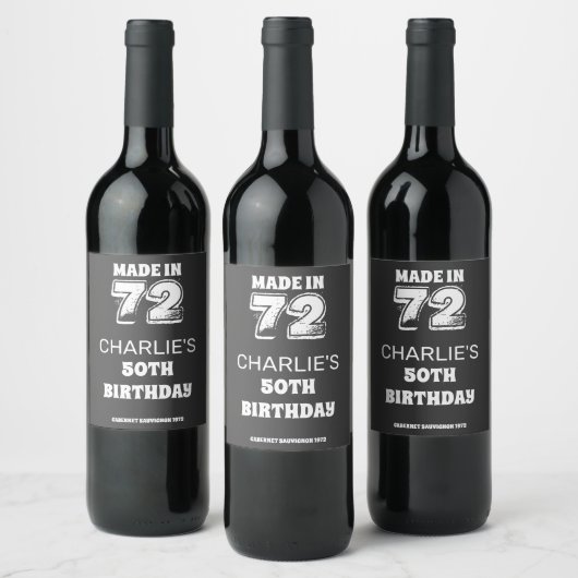 第50誕生日製72動揺してヴィンテージ ワインラベル (ボトル)