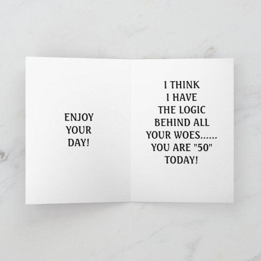 第50誕生日論理 カード (内部)