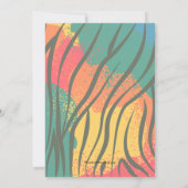 第50誕生日金ゴールドゼブラカラフルー 招待状 (裏面)