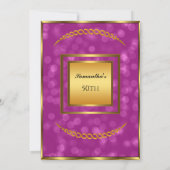 第50誕生日金ゴールドピンクエレガントモダン招待状 招待状 (裏面)