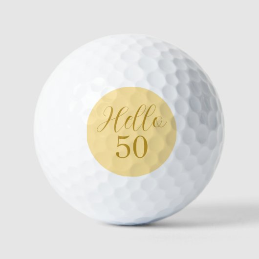 第50誕生日金ゴールド誕生日 ゴルフボール (正面)