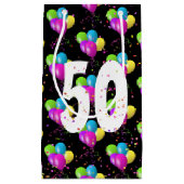 第50誕生日風船と紙吹雪 スモールペーパーバッグ (正面)