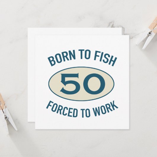 第50誕生日魚釣り カード (正面/裏面インサイチュ)