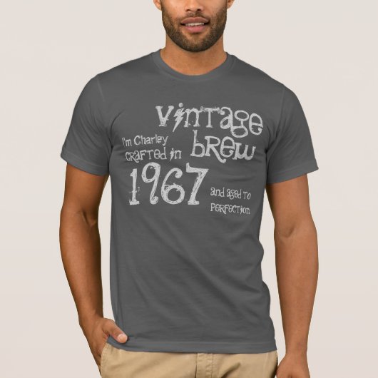 第50誕生日1967年または年のヴィンテージの醸造物G203E1 Tシャツ (正面)