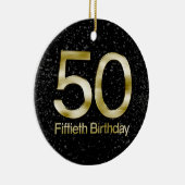 第50誕生日、エレガントで黒い金ゴールドの魅力 セラミックオーナメント (右)